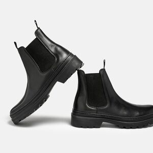 Minelli Men's Black Leather Chelsea Boots US 10